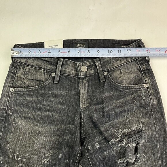 NWT Agolde Chloe Jeans distressed Size 24 Black - Picture 8 of 16